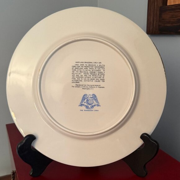 Maryland Dragoons c1695 Collector's Plate Ridgeway China - Picture 2 of 4